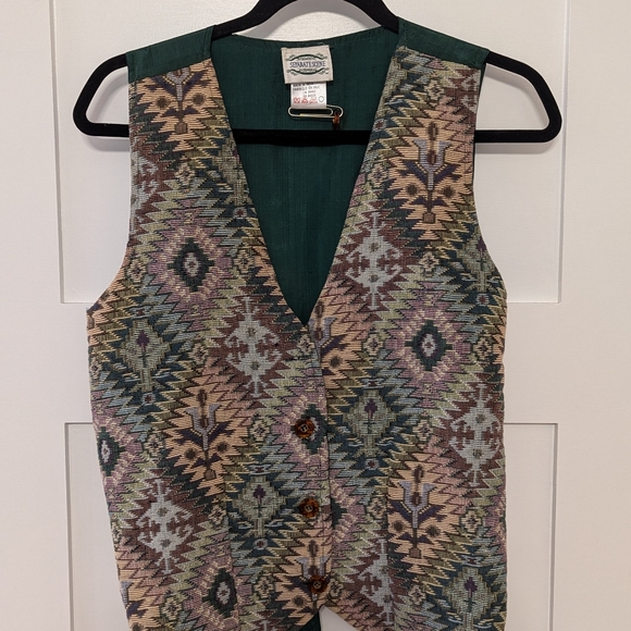 Vintage 80s Tapestry Print Vest - Picture 5 of 5